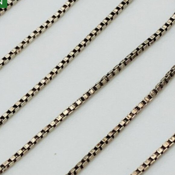 Sterling Silver Box Chain Necklace with Wishbone Pendant - Picture 6 of 8